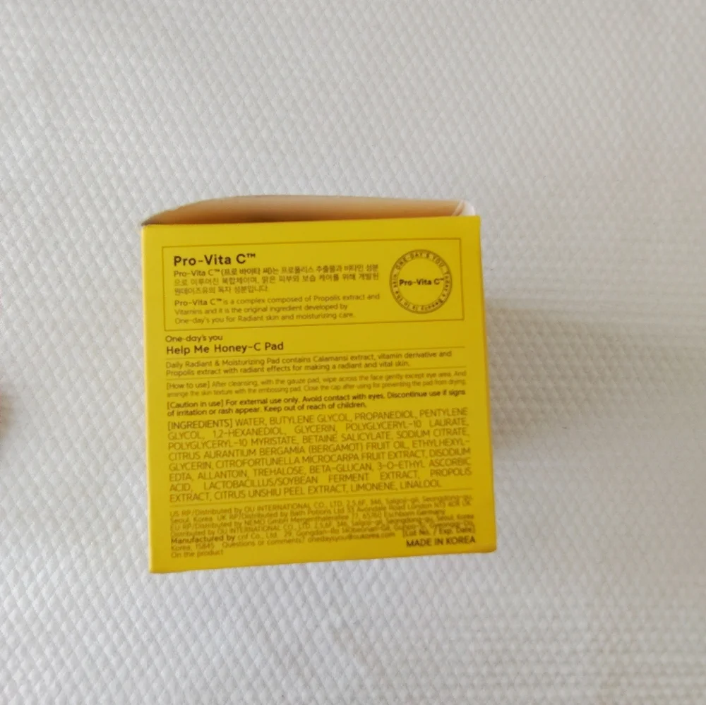Help Me! Honey C Pad One-Day's You - 125ml / 60pcs NEW IN BOX.